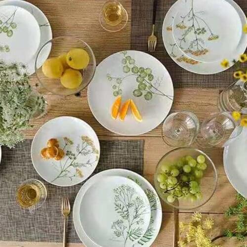 2021 New Plates Ceramic Tableware Fruit Dishes Food Tray Bone China Pratos Western Dessert Talerze Поднос Для Еды Fruitschaal