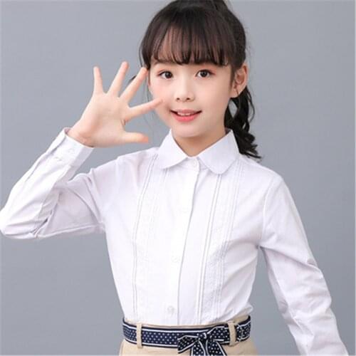 Baby Toddler Teenage Clothes School Uniform Boys Shirts White Long Sleeve Turn-down Collar Kids Shirt For Boys Children Tops
