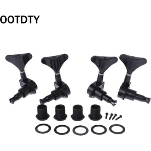 OOTDTY New Guitar Sealed Tuners Tuning Pegs Machine Heads 2R2L For 4 String Bass Black