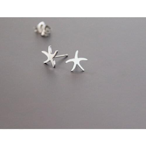 Wholesale Little Starfish Stainless Steel Earrings Studs Fashion Minimalistic Earring Women Kids Cute Ear Stud Nautical Jewelry