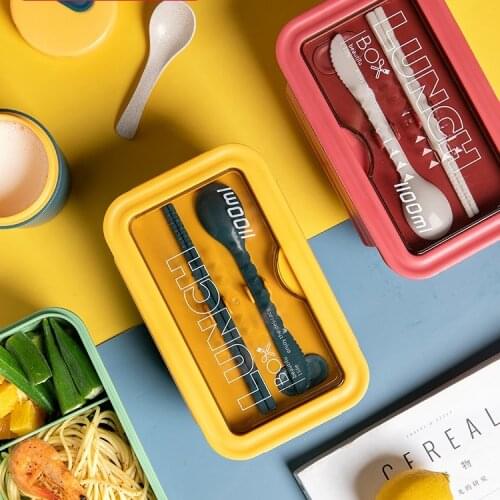 Portable Student Lunch Box Creative Microwavable Heated Container Lunch Box Large Capacity Lancheira Kitchen Supplies DI50FH