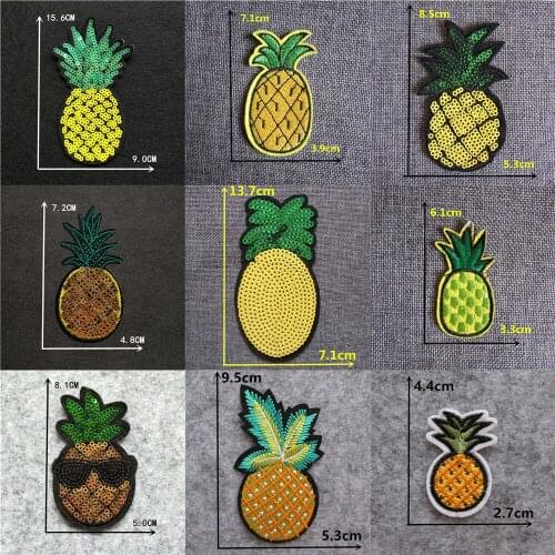 Different style Pineapple fruit iron on patches embroidered badge Applique patch Cartoon Stickers DIY sewing Clothing Accessory