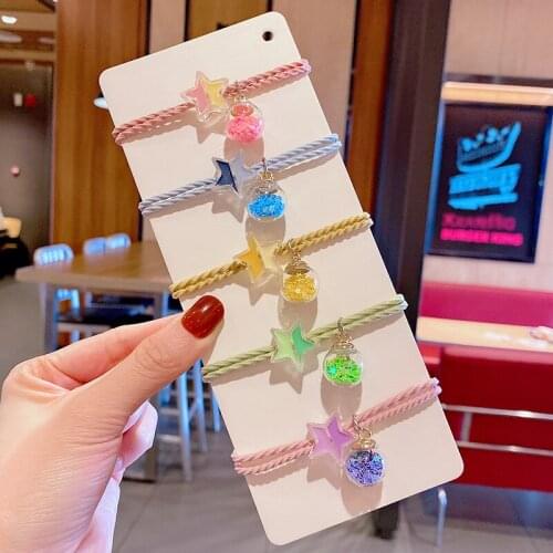 Women Girls Cute Cartoon Fantasy Planet Elastic Hair Bands Ponytail Holder Scrunchies Couple bracelet Hair Accessories