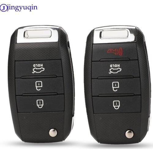 Jingyuqin 10ps 3/4 Buttons Remote Flid Folding Key Case Shell Cover Case For KIA Carens Cerato Forte K2 K3 K5 Car Fob Cover