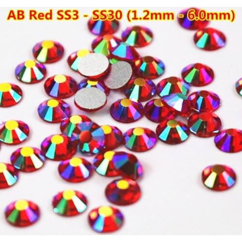 Free Shipping ab Red Rhinestone 1440 pcs ss3-ss30 ss6 Crystal Nail Art Strass para artesanato Nail Stones Mix decoracion de unas