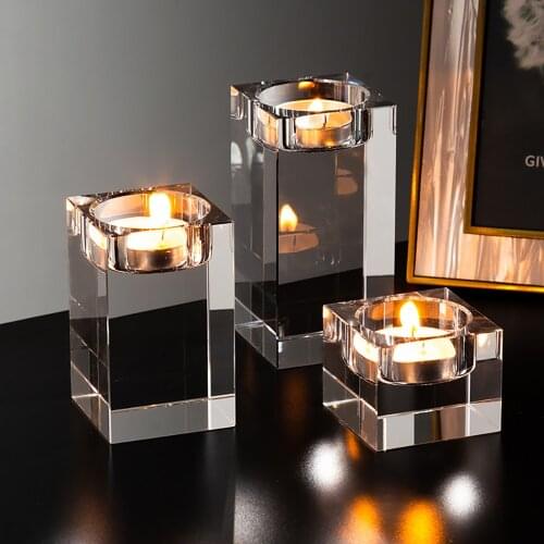 Crystal Candle Holder Decoration Artificial Crystal Candle Stick Holder Dining Table Decoration Candle Wedding Decoration
