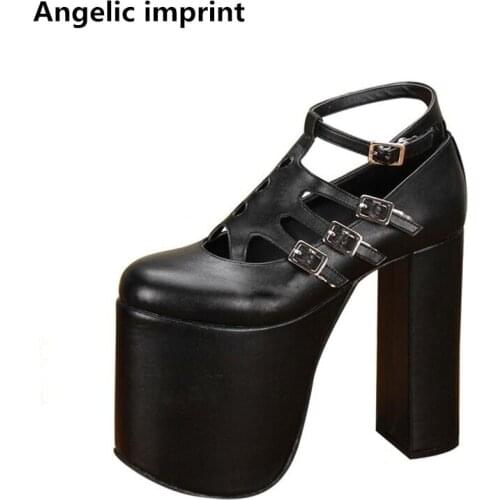 Angelic imprint new woman mori girl lolita cosplay shoes lady super high heels pumps women princess dress party shoes 33-47 15cm