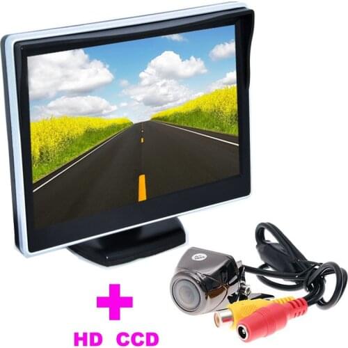 Universal ccd CCD Car Rearview Camera+5" TFT LCD Car Monitor 2 in 1 Auto Parking Assistance System car backup camera night