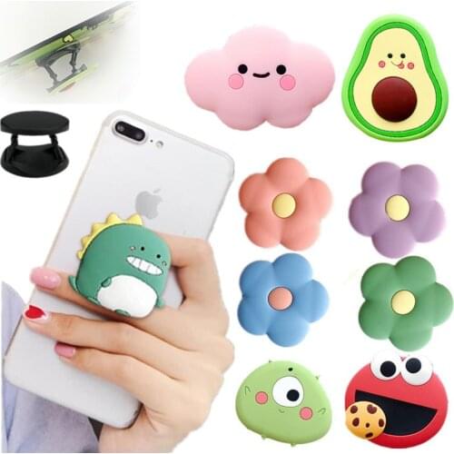 Universal New Phone Socket Stand Bracket Expanding Stand stretch grip phone Holder Finger Cute Cartoon Stand for iphone xiaomi