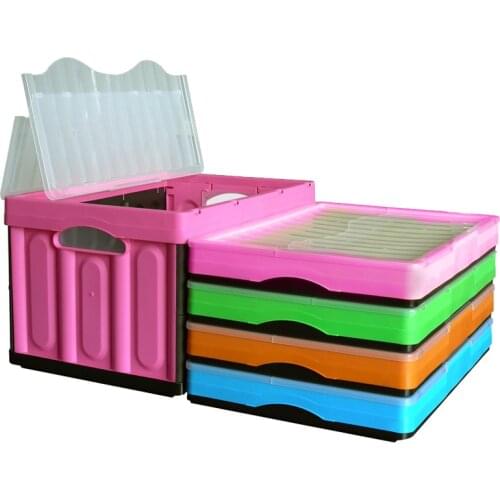 New Organizer Box Foldable Storage Bin Laundry Basket Closet Toy Storage Box Crate Collapsible Stackable Plastic Containing Box