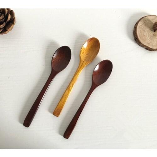 1pcs Natural Japanese Style Kitchen Cooking Wooden Wood Soup Spoon Healthy Wood Spoon Rice Spoon Children Tableware 16*3cm
