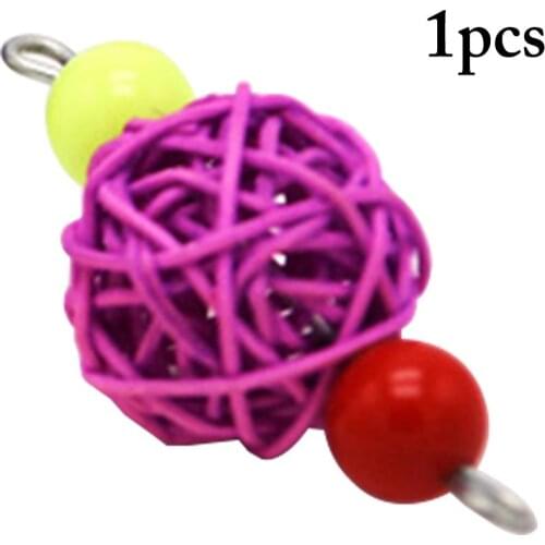 1pcs Bird Chew Balls Bite-Resistant Interactive Parrot Rattan Ball Bird Wicker Ball Interactive Toys Birds Supplies Random Color