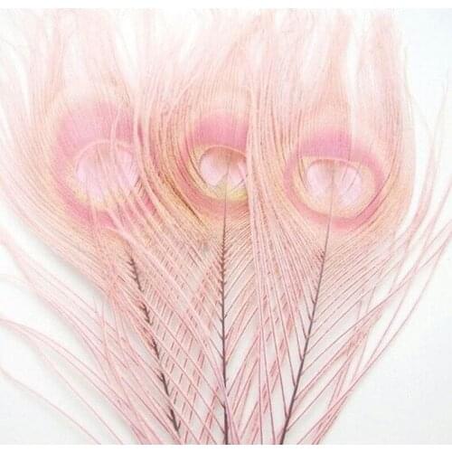 10Pcs 25-30cm Peacock Feather DIY Earrings Headdress Ornament Accessories Dyed Feather Home Decorative Vase Flower Arrangement