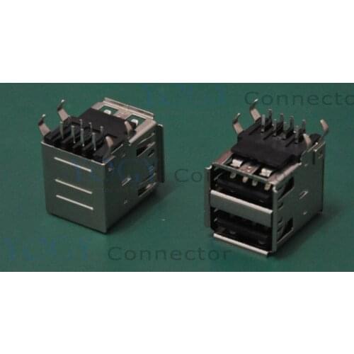 10pcs/lot) Double Female USB Connector Socket, 17.5*15.8*13.1mm, Widely used in computer chassis