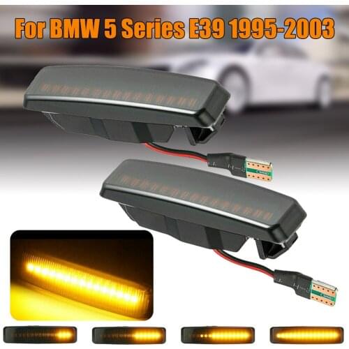 2PCS Dynamic Turn Signal Light Side Marker Fender for BMW 5 Series E39 Mod BJ 1995-2003
