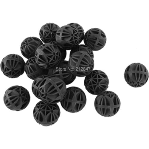 20 Pieces 26mm Bio Biochemical Ball Black for Aquarium Pond Filter