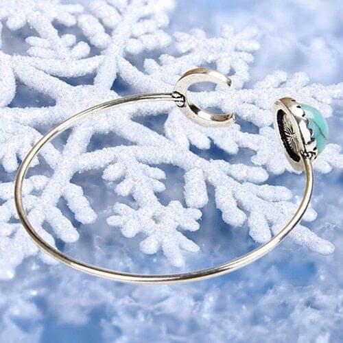 2016 Newest Womens Retro Moon Decor Opening Cuff Simple Bangle Bracelet Jewelry