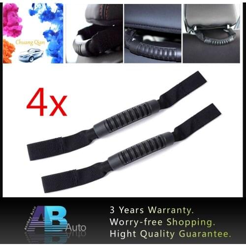 4pcs Front Seat Headrest Grab Handle Roll Bar Mount Side Grab Kit Black Off Road Accessories For Jeep Wrangler JK 1987-2019