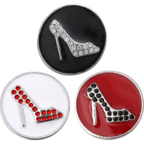 5pcs/lot New Snap Jewelry High-Heeled Shoes Metal Snap Buttons Fit 18mm Snap Button Bracelet Bangle Button Jewelry For Women