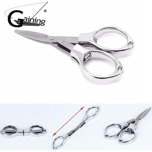 5pcs Fishing Line Scissors Stainless Steel Folding Fishing Scissors Keychain Fishing Scissor Cutter Camping Fishing Accessories