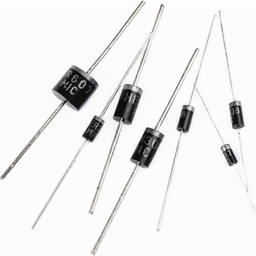 50PCS 1N5817 1N5819 1N5399 1N4937 1N4004 Schottky Rectifier Diode 1N4001 1N4007 UF4007 HER107 FR207 FR157 FR107 RL207 DO-41