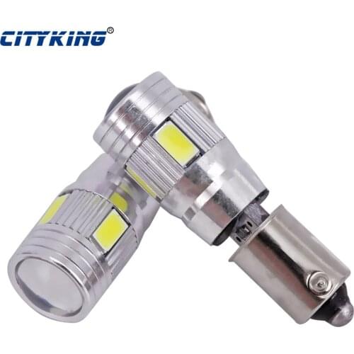 50pcs/Lot Canbus ba9s 6led bulb 5630 5730 smd car Light Canbus T4W CAR LIGHT,BA9S 6smd Error Free White Light Bulbs