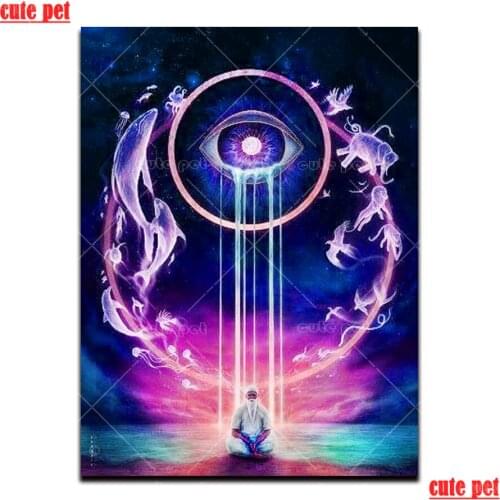5d diy diamond painting Religious starry sky eye meditation Diamond Embroidery cross stitch FULL square diamond mosaic kit decor