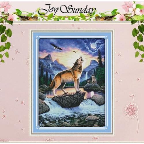 Free Ship Howling Wolf Patterns Counted Cross Stitch 11 14CT Cross Stitch Sets Chinese Cross-stitch Kits Embroidery Needlework
