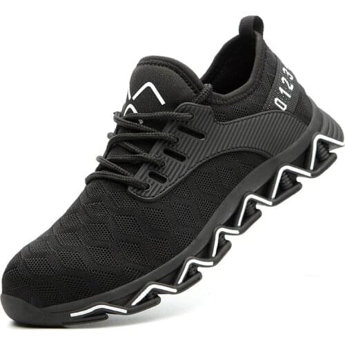 Safety Work Shoes Indestructible Shoes Mens Puncture-proof Boots With Steel Toe Cap Lightweight and Breathable Sneakers