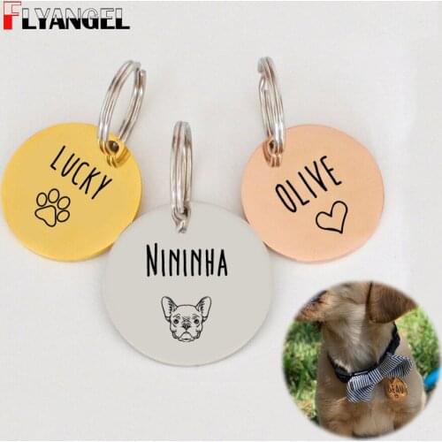 Engraved Custom Dog and Cat Tag Pet Collar Accessories Dog ID Tag Cat Name Tag Dog Lover Keychain Dog Cat Owner Gift