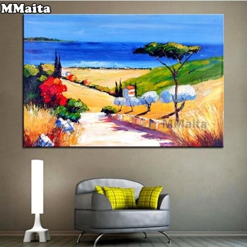 Diamond mosaic landscape diamond Painting cross stitch Oil painting on beach embroidery drill Handmade hobby square round GG379