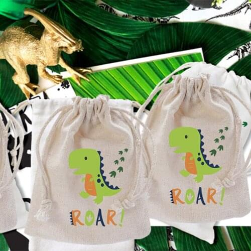 Dinosaur Jurassic World Party Supply Favor baby shower Gender Reveal first 1st Birthday Decoration candy Goodie Gift Bag Banner