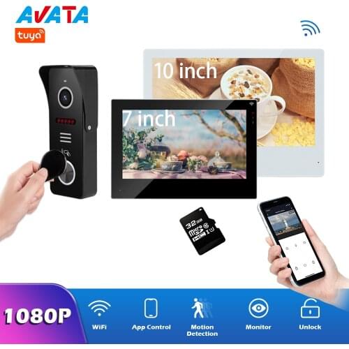 10 Inch and 7 Inch WiFi Video Intercoms Home TUYA Smart Life Video Door Phone Wireless Touch Screen 1080P RFID Video Doorbell