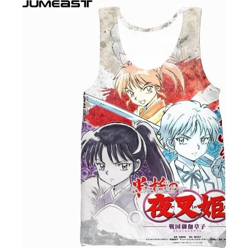 Jumeast Brand Men/Women 3D Printed Vest Anime Inuyasha Short Sleeve Sport Pullover Summer Tank Tops Tees