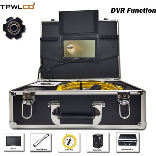 7inch 20-50m Cable 23mm Plumbing Pipe Inspection Camera For Endoscope Video Equipment System With 8GB SD Card DVR Function