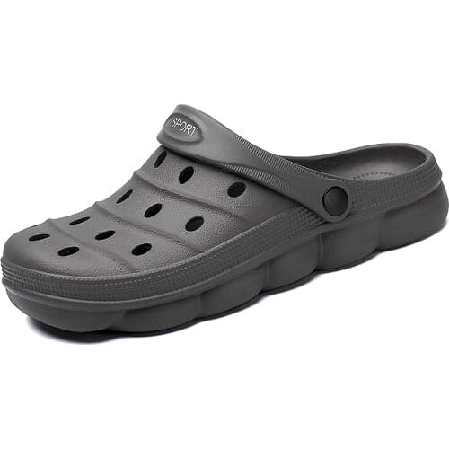 Boy Cool Slippers Crocks Summer Hole Shoes Crok Rubber Clogs Men Garden Shoes Gray Cro Beach Flat Girl Sandals