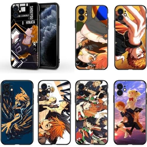 Hot Haikyuu Hinata Anime Volleyball For Apple iPhone 13 12 11 Mini XS XR X Pro MAX SE 2020 8 7 6 5 5S Plus Black Soft Phone Case