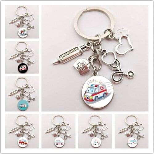 Fashion Beautiful Angel Call Bell Pattern Badge Keyring Mini Medical Model Best Nurse Day Keychain Medical School Graduate Gift