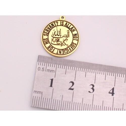 Islam Allah ALLAISALLAH Is Allah not sufficient for his servant Stainless Steel pendant muslim charm 2 pcs /lot