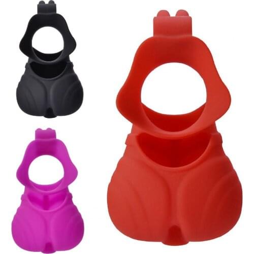 OLO Male Vibrating Flirting Penis Ring Locking Guards Tail Shape Waterproof Silicone Massage Masturbator Delay Adults Sex Toy