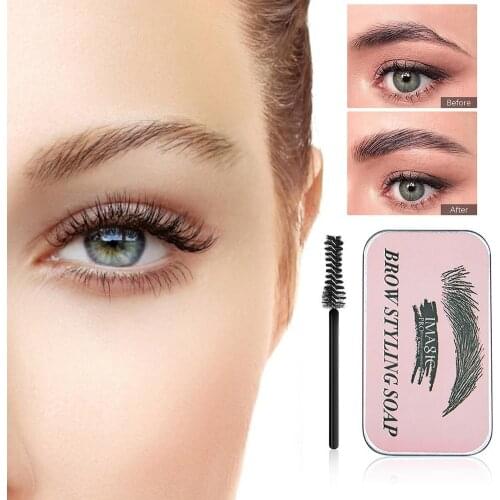 Eyebrow Soap With Trimmer Fluffy Feathery Eyebrows Pomade Gel For Eyebrow Styling Makeup Soap Brow Sculpt Lift Brow Styling Gel