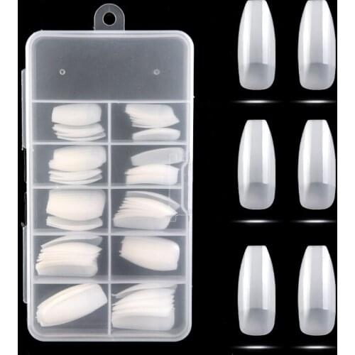 100pcs/box Nail Tips French Nail Polish Transparent/natural/white Artificial Fake Nails Acrylic Acrylic Nails DIY Salon Tips