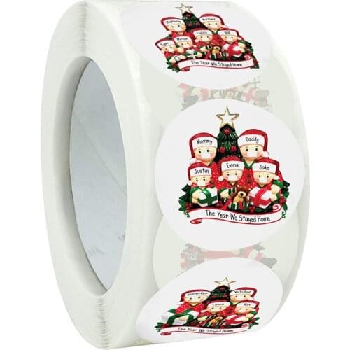 500Pcs/Roll Creative Round Christmas Labels Stickers Self-Adhesive Gift Box Package Sealing Decor
