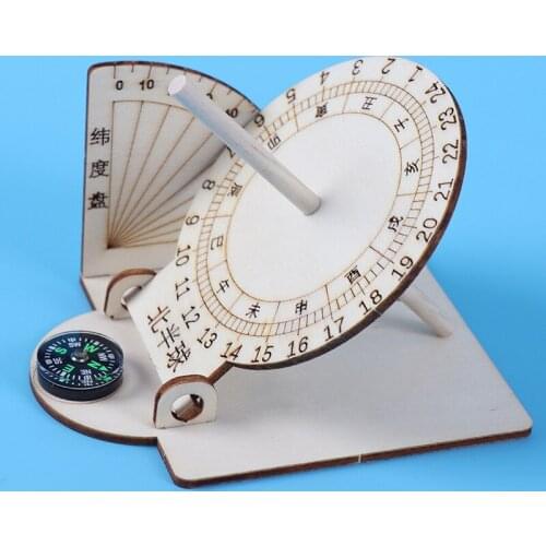 Science and technology small handmade equatorial sundial model ancient timer childrens sun clock DIY assembly teaching aids
