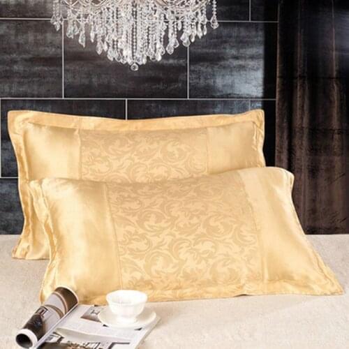 Jacquard Silk Pillowcase size 74cm*48cm+3cm good quality double face pillowcases 4 colors