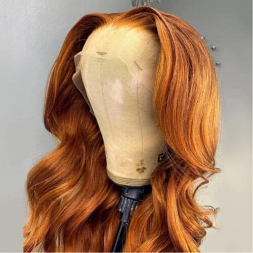 Remy Human Hair Wigs Body Wave Wig Ginger Colored For Women With Baby Hair Brazilian Wig Glueless Pre Plucked Adjustable Strap
