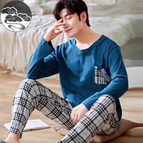 Summer Knitted Cotton Short Sleeved Mens Pajamas Sets Male Pajama Set Letter Pajama For Men Sleepwear Suit Homewear Size XXXL