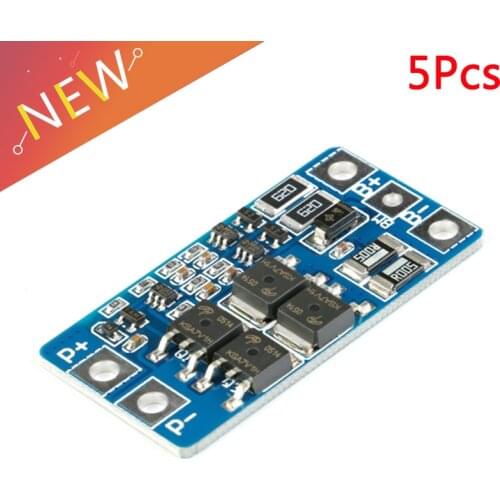 5PCS 2S 10A 7.4V 18650 lithium battery protection board 8.4V balanced function/overcharged protection DIY BMS PCM PCB