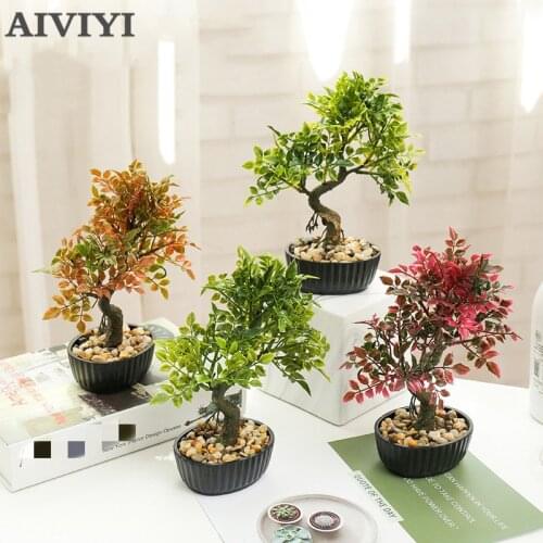 Real Sense Artificial Plants Bonsai Artificial Green Creative Decorative Garden Home Decor Desktop Balcony Plants Decoracion