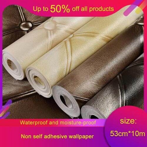 10m European Luxury Simulation Leather 3D Stereo TV Background Wall paper PVC Bedroom Living Room KTV Soft Package Wallpaper